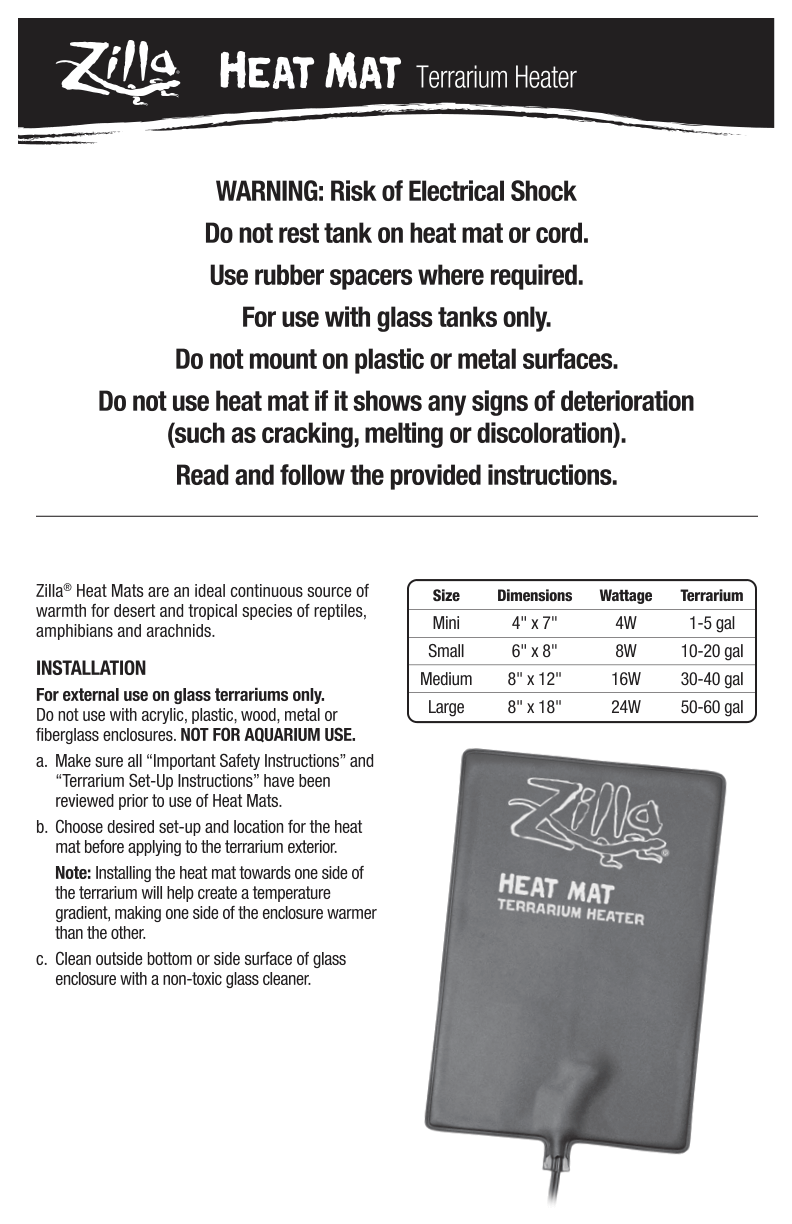 View the Instruction and Warnings for Carbon Fiber Heat Map Carbon Fiber Heat Map installation instructions and warnings