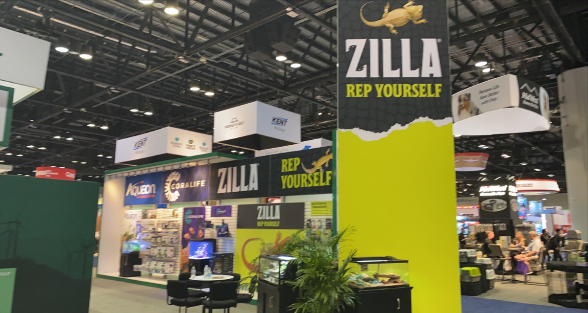 Zilla reptile products at trade show