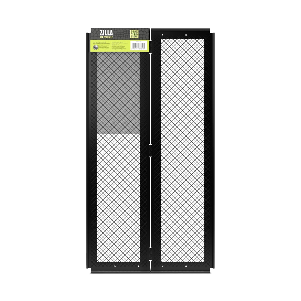 Back of packaging for zilla fresh air screen cover with center hinge