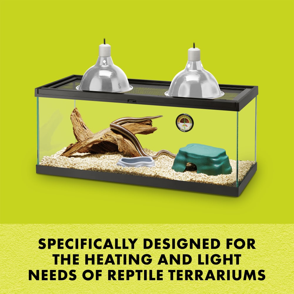 Specifically designed for the heating and lighting needs of reptile terrariums