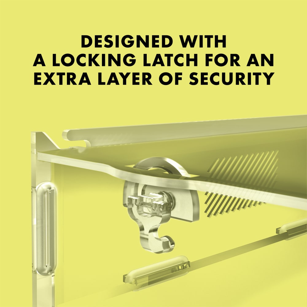 Designer with a locking latch for an extra layer of security