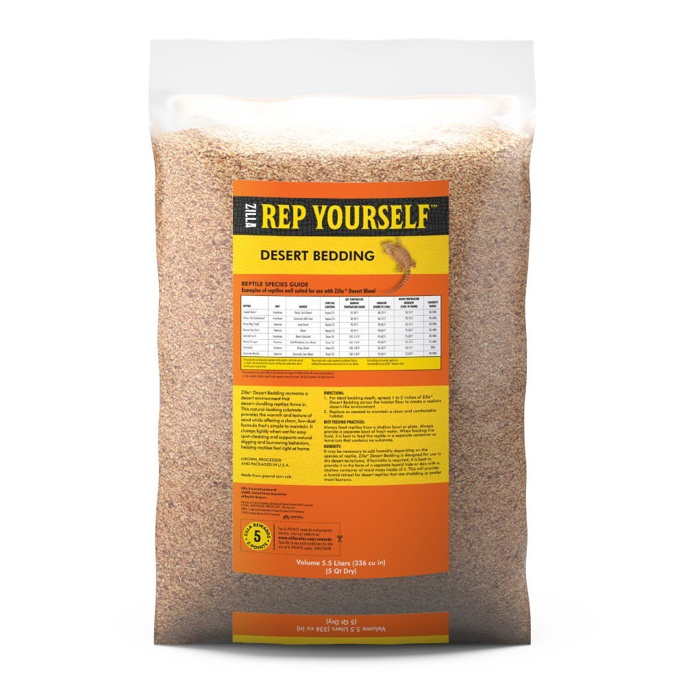 reptile terrarium substrate, available in 5, 10, and 25 Quart sizes