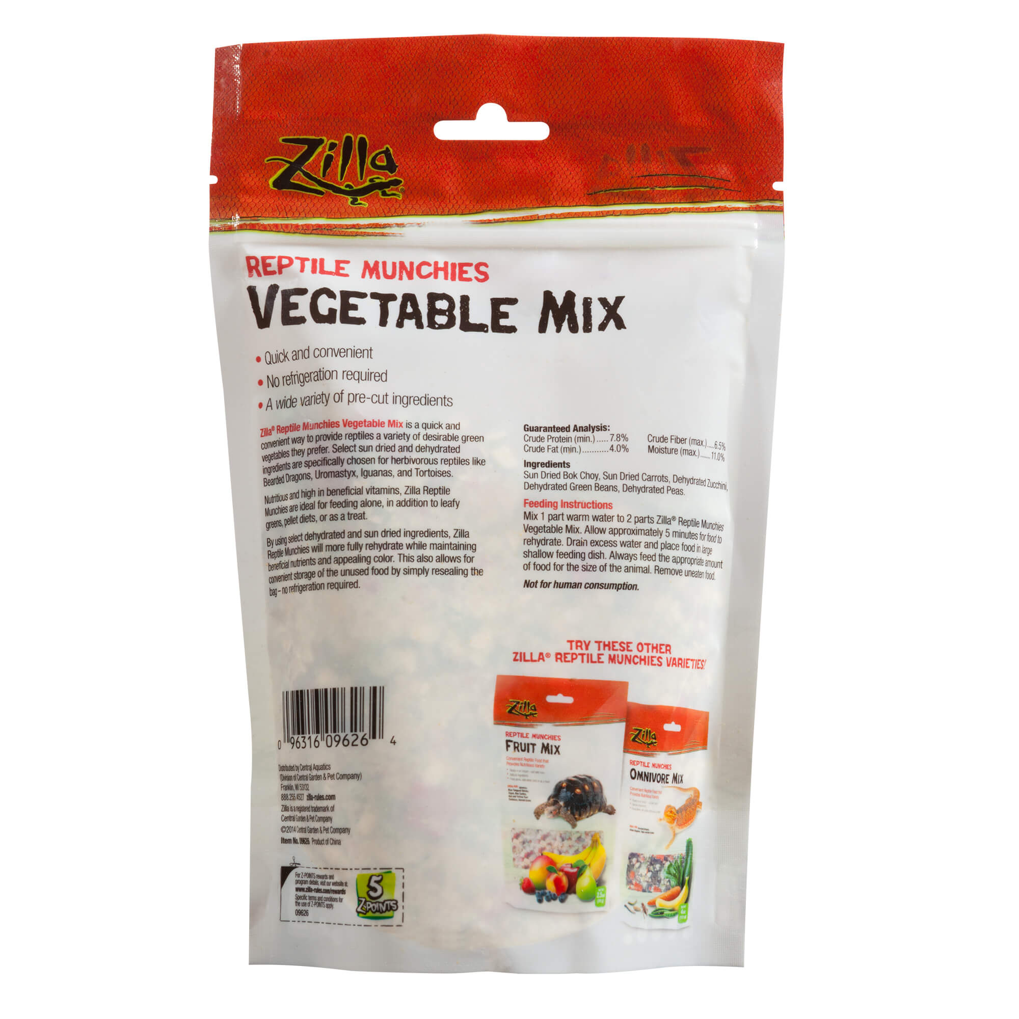 Zilla Vegetable Small Animal Munchies Ingredients List
