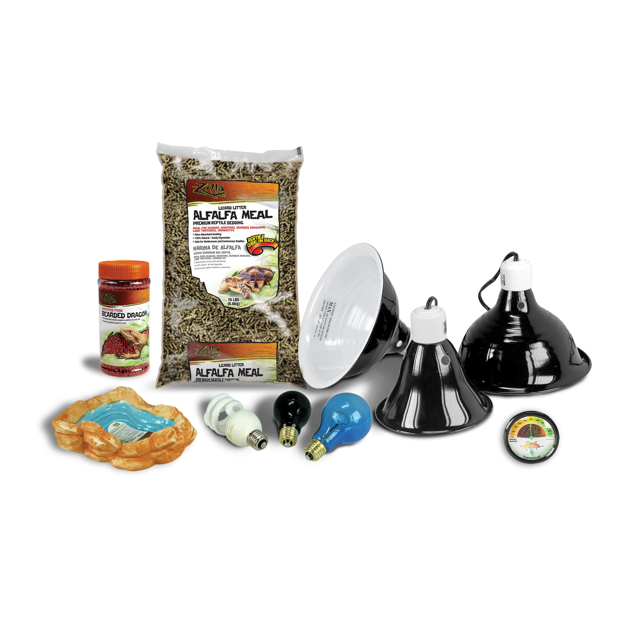Zilla Deluxe 36L XL Bearded Dragon Kit Contents