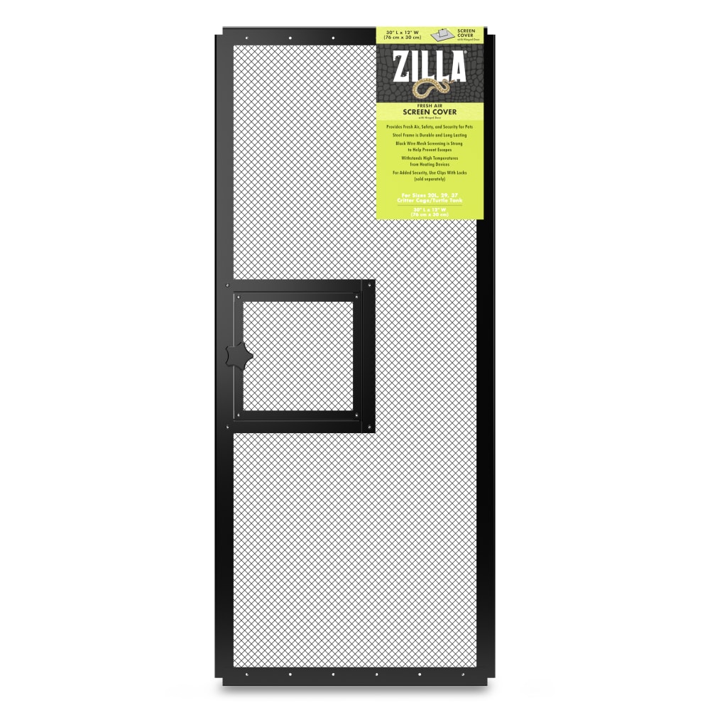 Zilla Fresh Air Screen Cover with Hinged Door for Easy Terrarium