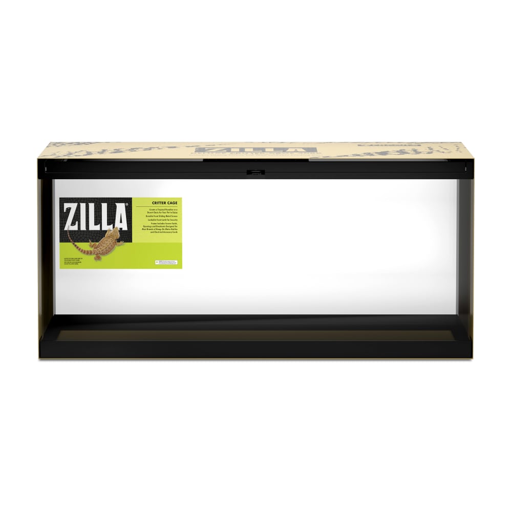 Zilla Deluxe Critter Cage Glass Terrarium with Locking Access Door